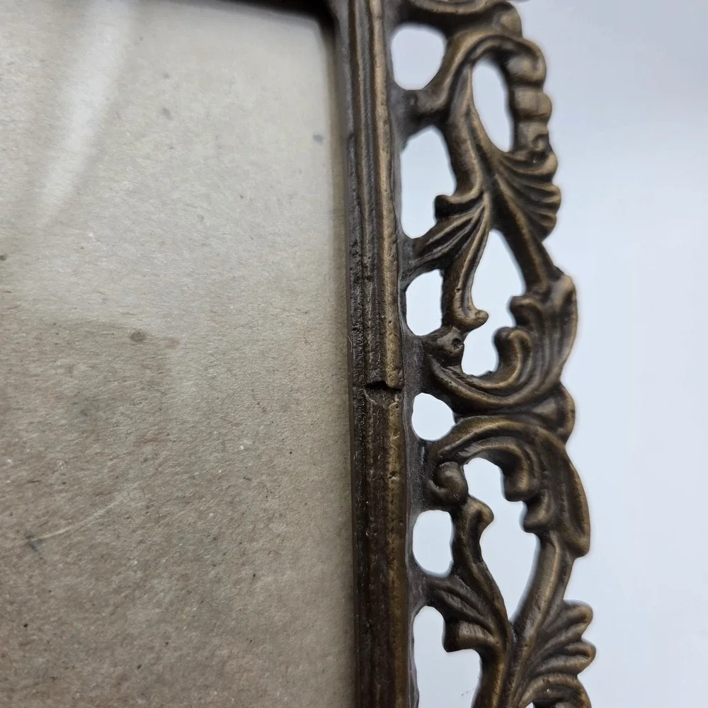 Vintage Antique Victorian  Metal Ornate Picture Photo Frame 4.75